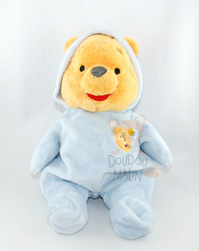  peluche winnie pyjama bleu jaune 